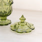 Vintage Fenton Valencia Medium Green Lidded Dish