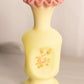 Vintage Fenton Yellow Green Burmese Satin Glass Vase (Glows)