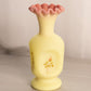 Vintage Fenton Yellow Green Burmese Satin Glass Vase (Glows)