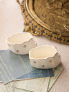 Vintage Fleur-de-lis Ceramic Spoon/Fork Holders (Set of 2)