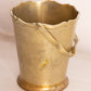 Vintage Floral Etched Brass Handled Bucket