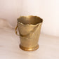 Vintage Floral Etched Brass Handled Bucket