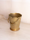 Vintage Floral Etched Brass Handled Bucket