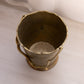 Vintage Floral Etched Brass Handled Bucket