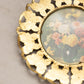 Vintage Flowers in Green Vase Print with Thin Brass Butterfly Frame
