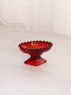 Vintage Footed Oval Amberina English Hobnail Toothpick Holder (Glows)