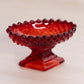 Vintage Footed Oval Amberina English Hobnail Toothpick Holder (Glows)