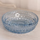 Vintage Fostoria Aristocrat Blue Glass Divided Dish with Sawtooth Edge