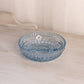 Vintage Fostoria Aristocrat Blue Glass Divided Dish with Sawtooth Edge