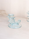 Vintage Fostoria Baroque Blue Candleholder with Circular Base