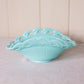 Vintage Fostoria Betsy Ross Aqua Milk Oval Lattice Edge Bowl
