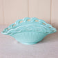Vintage Fostoria Betsy Ross Aqua Milk Oval Lattice Edge Bowl