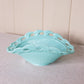 Vintage Fostoria Betsy Ross Aqua Milk Oval Lattice Edge Bowl