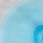 Vintage Fostoria Circular Blue Glass Fleur-de-lis Handle Tidbit Tray