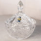 Vintage Fostoria Crystal Lidded Oval Dish with Finial