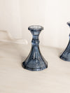 Vintage Fostoria Dark Blue Glass Virginia Candlestick