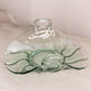 Vintage Fostoria Jamestown Green Glass Handled Dish with Swirl Design