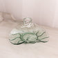 Vintage Fostoria Jamestown Green Glass Handled Dish with Swirl Design