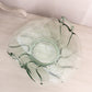 Vintage Fostoria Jamestown Green Glass Handled Dish with Swirl Design