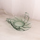 Vintage Fostoria Jamestown Green Glass Handled Dish with Swirl Design
