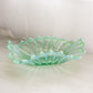 Vintage Fostoria Long Green Oval Opalescent Glass Heirloom Bowl