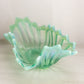 Vintage Fostoria Long Green Oval Opalescent Glass Heirloom Bowl