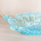 Vintage Fostoria Long Oval Blue Opalescent Glass Heirloom Bowl
