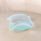 Vintage Fostoria Square Blue Opalescent Glass Seascape Dish