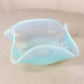 Vintage Fostoria Square Blue Opalescent Glass Seascape Dish