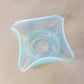 Vintage Fostoria Square Blue Opalescent Glass Seascape Dish