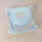 Vintage Fostoria Square Blue Opalescent Glass Seascape Dish