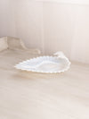 Vintage Fostoria Medium White Opalescent Glass Curved Heirloom Dish