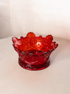 Vintage Fostoria Navarre Red Amberina Gold Glass Crown Bowl