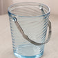 Vintage Fostoria Azure Blue Glass Spiral Optic Ice Bucket