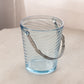 Vintage Fostoria Azure Blue Glass Spiral Optic Ice Bucket