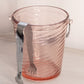 Vintage Fostoria Pink Glass Spiral Optic Ice Bucket with Tongs
