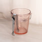 Vintage Fostoria Pink Glass Spiral Optic Ice Bucket with Tongs