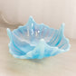 Vintage Fostoria Square Blue Opalescent Glass Heirloom Crinkle Bowl