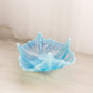 Vintage Fostoria Square Blue Opalescent Glass Heirloom Crinkle Bowl