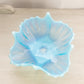 Vintage Fostoria Square Blue Opalescent Glass Heirloom Crinkle Bowl