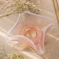 Vintage Fostoria Square Pink Opalescent Glass Seascape Dish