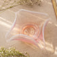 Vintage Fostoria Square Pink Opalescent Glass Seascape Dish