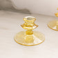 Vintage Fostoria Topaz Yellow Glass Legion Floral Candleholder