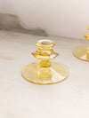 Vintage Fostoria Topaz Yellow Glass Legion Floral Candleholder