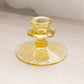 Vintage Fostoria Topaz Yellow Glass Legion Floral Candleholder