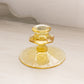 Vintage Fostoria Topaz Yellow Glass Legion Floral Candleholder