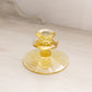 Vintage Fostoria Topaz Yellow Glass Legion Floral Candleholder