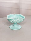 Vintage Fostoria Winburn Aqua Milk Glass Footed Dish