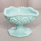 Vintage Fostoria Winburn Aqua Milk Glass Footed Dish