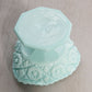 Vintage Fostoria Winburn Aqua Milk Glass Footed Dish